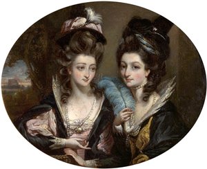 Mrs Gwynne och Mrs Bunbury som de glada fruarna i Windsor, ca 1779