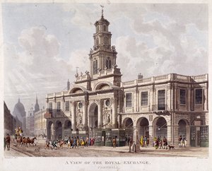 Royal Exchange 2:a exteriören, London, 1816