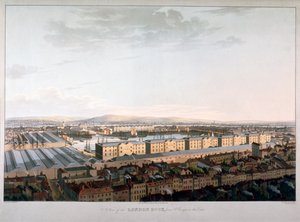 Utsikt över London Docks, 1816 av Daniel Havell