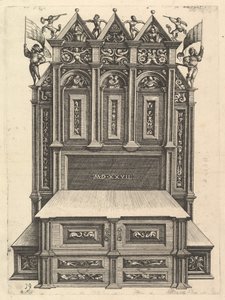 Design för en säng, 1527. av Daniel Hopfer