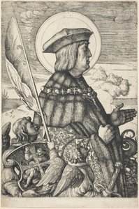 Kejsar Maximilian I i Sankt Görans gestalt av Daniel Hopfer