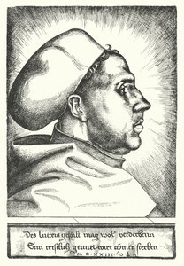 Martin Luther, tysk protestantisk reformator av Daniel Hopfer