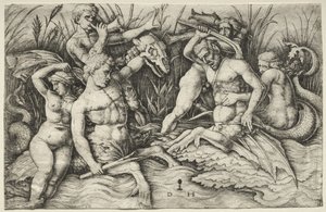 Två Tritons slåss - Battle of the Sea Gods (höger del)
