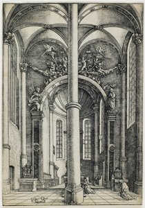 Vy in i Sankt Katarinakyrkan i Augsburg av Daniel Hopfer