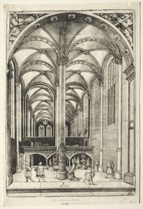 Utsikt i det inre av St. Catherines kyrka i Augsburg