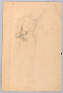 Teckning, Skäggig man stående, 1852 av Daniel Huntington