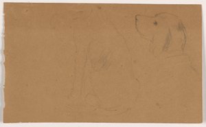 Teckning, Dash (en setter), Huvud och kropp, ca 1862 av Daniel Huntington