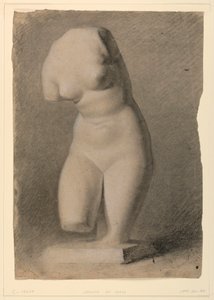 Teckning, Kvinnlig torso från en plast, 1840 av Daniel Huntington