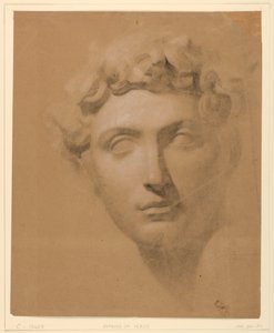 Teckning, manshuvud från gips, 1840 av Daniel Huntington