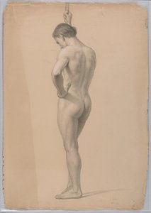 Teckning, Manlig naken stående, november 1866 av Daniel Huntington
