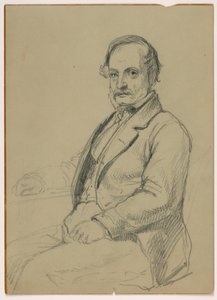 Teckning, Sittande man, ca 1860 av Daniel Huntington