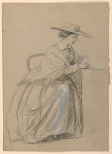 Teckning, Mrs Sheppard Gandy sittande, 1859 av Daniel Huntington