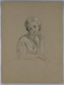 Teckning, möjlig studie till "Marth", 1860 av Daniel Huntington