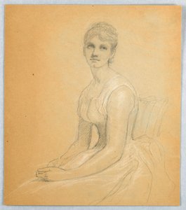 Teckning, Skiss till porträtt av en kvinna, 1881 av Daniel Huntington
