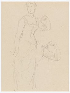 Teckning, Skiss till porträtt av Bella Worsham, 1878 av Daniel Huntington