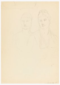Teckning, Skiss till porträtt av Bella Worsham, 1878 av Daniel Huntington