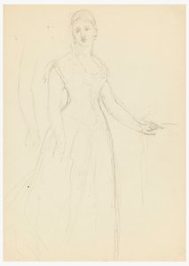 Teckning, Skiss till porträtt av Bella Worsham, 1878 av Daniel Huntington