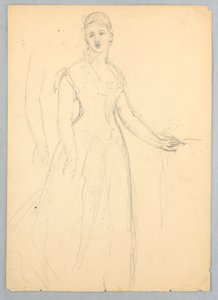 Teckning, Skiss till porträtt av Bella Worsham, 1878 av Daniel Huntington