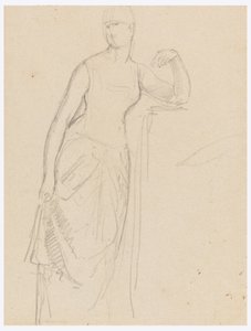 Teckning, Skiss till ett porträtt av Mrs Bella Worsham, 1878 av Daniel Huntington