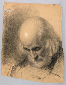 Teckning, studie till "A Lesson of Charity", 1863 av Daniel Huntington