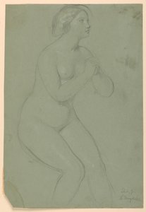 Teckning, Studie till "En Magdalena", F, 1852 av Daniel Huntington