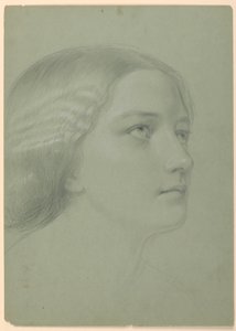 Teckning, Studie till "En Magdalena", F, 1852 av Daniel Huntington