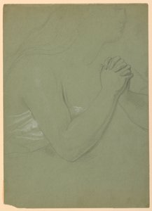 Teckning, Studie till "En Magdalena", F, 1852 av Daniel Huntington