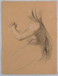 Teckning, Studie till "Communion of t", 1844 av Daniel Huntington