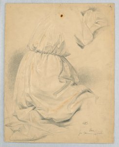 Teckning, studie till "Communion of t", 1846 av Daniel Huntington