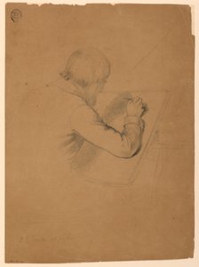 Teckning, studie till "De sjukas nattvard", 1844-45 av Daniel Huntington