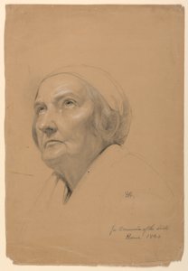 Teckning, studie inför "De sjukas nattvard", 1844 av Daniel Huntington