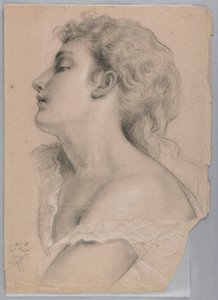 Teckning, studie till "Justice and Pe", 1878 av Daniel Huntington