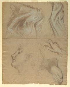 Teckning, studie till "Justice and Pe", 1878 av Daniel Huntington