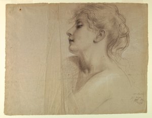 Teckning, Studie till "Justice and Pe", 7 juli 1878 av Daniel Huntington