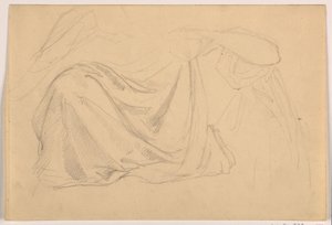 Ritning, studie till "Rättvisa och fred", draperi, 1878-86 av Daniel Huntington