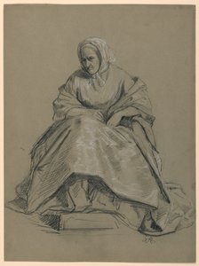 Teckning, studie till "Martha Washington Reception", 1860 av Daniel Huntington