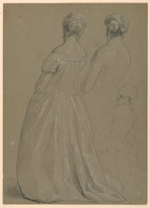 Teckning, studie till "Martha Washington Reception", 1860 av Daniel Huntington