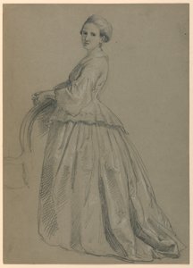 Teckning, studie till "Martha Washington Reception", 1860 av Daniel Huntington