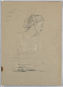 Teckning, studie till "Martha Washington Reception", 1860 av Daniel Huntington