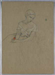 Teckning, studie till "Martha Washington Reception", 1860 av Daniel Huntington