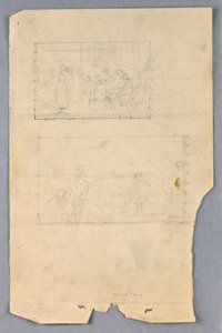 Teckning, studie till "Scientific Group", 1858 av Daniel Huntington