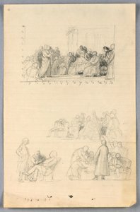 Teckning, studie till "Scientific Group", 1858 av Daniel Huntington