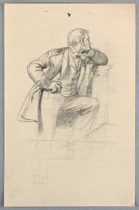 Teckning, studie till "Scientific Group", 1858 av Daniel Huntington