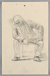 Teckning, studie till "Scientific Group", 1858 av Daniel Huntington