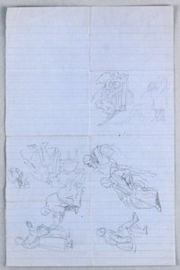 Teckning, studie till "Scientific Group", 1858 av Daniel Huntington