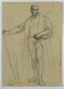 Teckning, studie till "Titian Showing", 1866 av Daniel Huntington
