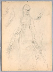 Teckning, studie till "Titian Showing", 1872 av Daniel Huntington