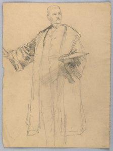 Teckning, studie till "Titian Showing", 1872 av Daniel Huntington