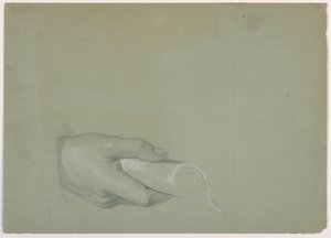 Teckning, studie till "Tribute Money", 1852 av Daniel Huntington