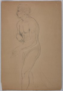 Teckning, studie till "Tribute Money", juli 1852 av Daniel Huntington